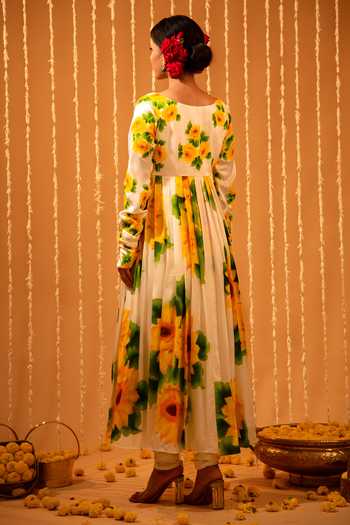 Eraaya by Ratika J Eden Sunflower Hand Painted Anarkali Set 