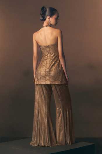 ANGAD SINGH Aurelia Soft Net Blouse & Sharara Set