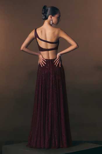 ANGAD SINGH Scarlet Soft Net Lehenga & Blouse Set