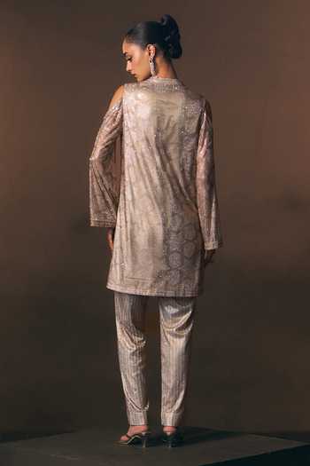 ANGAD SINGH Sterling Soft Net Kurta & Pant Set