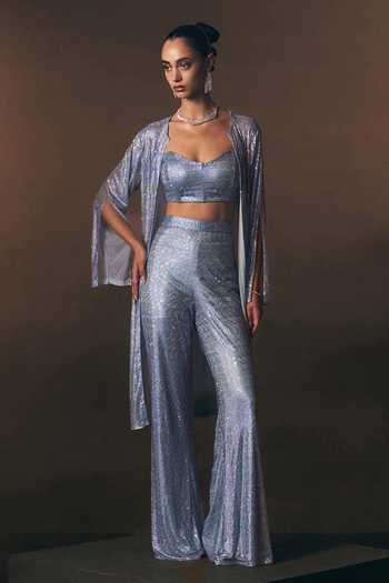 Shop ANGAD SINGH Sky Blue Net Open , Sweetheart Azure Soft Sharara Set Shop_ANGAD SINGH_Sky Blue Net Open , Sweetheart Azure Soft Sharara Set