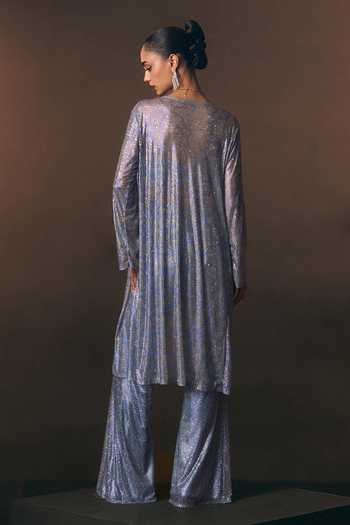 ANGAD SINGH Azure Soft Net Sharara Set