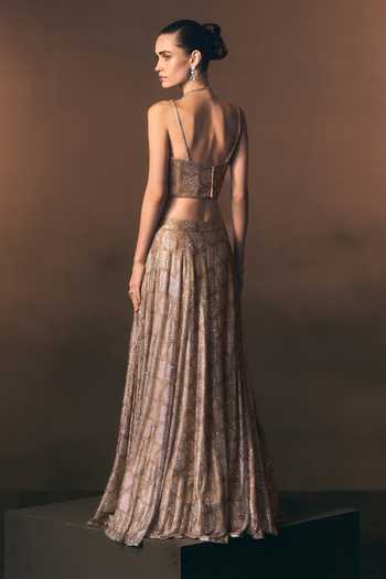 ANGAD SINGH Aureate Soft Net Skirt & Blouse Set