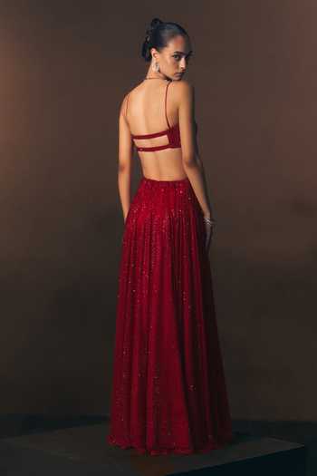 ANGAD SINGH Vermeil Soft Net Top & Skirt Set