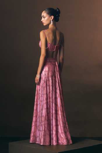 ANGAD SINGH Peony Soft Net Lehenga & Blouse Set