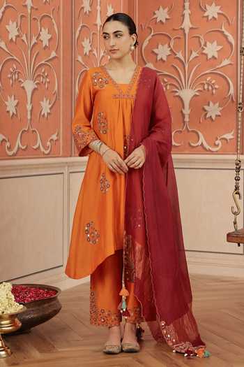 Dohr India Nira Silk Chanderi Kurta Set 