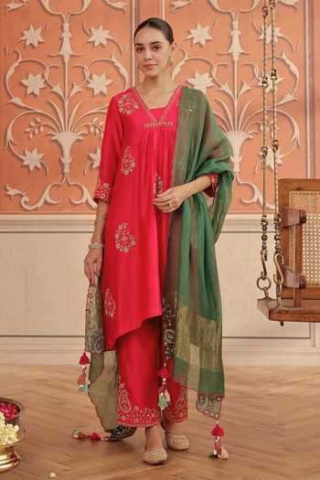 Dohr India Nira Silk Chanderi Kurta Set 