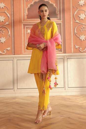 Dohr India Zora Silk Chanderi Kurta Set 