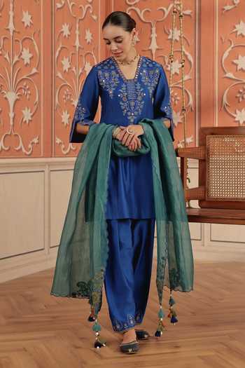 Dohr India Zora Silk Chanderi Kurta Set 