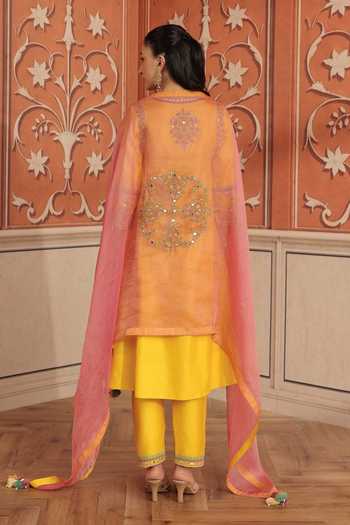 Dohr India Lehar Silk Chanderi Kurta Set 