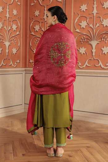 Dohr India Lehar Silk Chanderi Kurta Set 