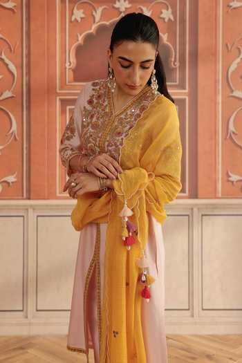 Buy Dohr India Pink , Cotton, , V-neck Veera Kurta Set Online at Aza Fashions Buy_Dohr India_Pink , Cotton, , V-neck Veera Kurta Set _Online_at_Aza_Fashions