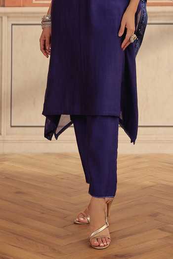 Dohr India Purple Silk, Cotton, Chanderi Boat Neck Maheen Mul Kaftan And Pant Set Online at Aza Fashions Dohr India_Purple Silk, Cotton, Chanderi Boat Neck Maheen Mul Kaftan And Pant Set _Online_at_Aza_Fashions
