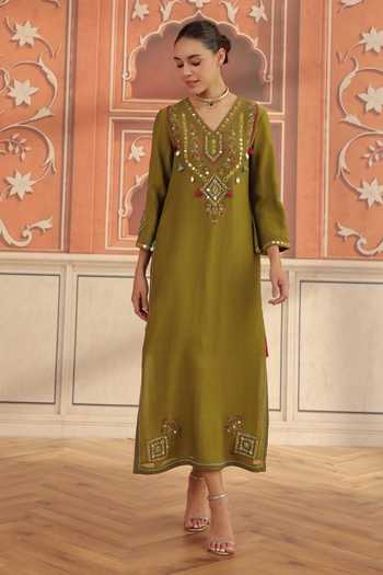 Dohr India Zeva Mul Chanderi Kaftan 