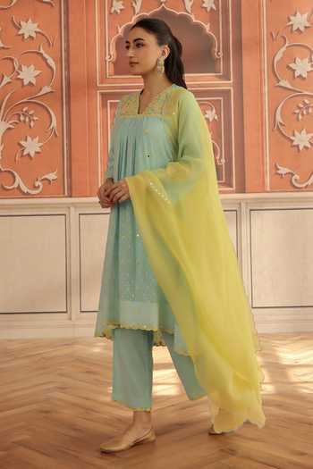 Dohr India Avena Jacquard Kurta Set 