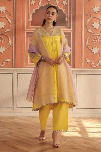 Dohr India Avena Jacquard Kurta Set 