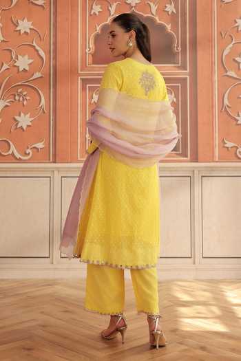 Dohr India Avena Jacquard Kurta Set 