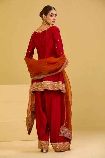 Esha Koul Round Neck Peplum Kurta Salwar Set