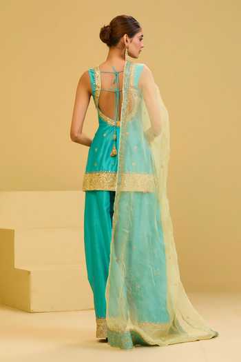 Esha Koul Sky Blue Kurta Salwar Set