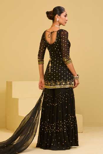 Esha Koul Black Kurta Sharara Set