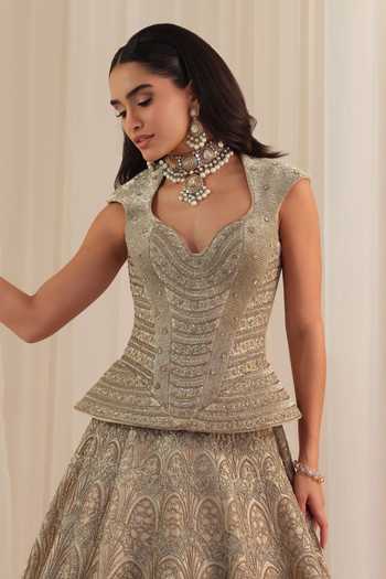 Buy K&A By Karishma and Ashita Ivory Silk Zari, Embroidery Sweetheart Neck Corset And Lehenga Set Online at Aza Fashions Buy_K&A By Karishma and Ashita_Ivory Silk Zari, Embroidery Sweetheart Neck Corset And Lehenga Set _Online_at_Aza_Fashions