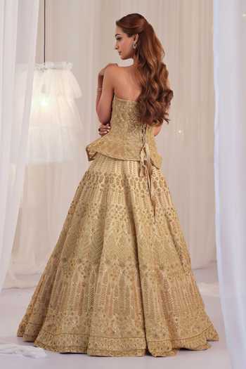 K&A By Karishma and Ashita Hand Embellished Corset & Lehenga Set 