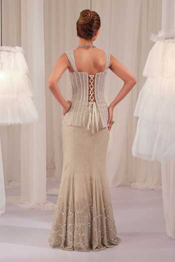 K&A By Karishma and Ashita Embellished Corset & Skirt Set 