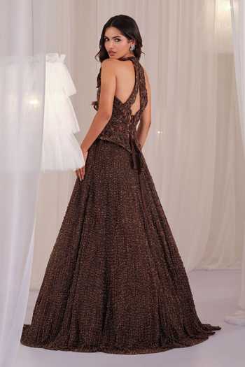 K&A By Karishma and Ashita Hand Embellished Corset & Lehenga Set 