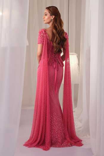 K&A By Karishma and Ashita Hand Embellished Corset & Lehenga Set 