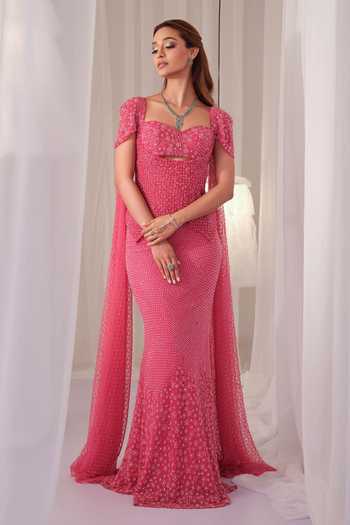 K&A By Karishma and Ashita Hand Embellished Corset & Lehenga Set 