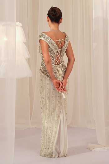 K&A By Karishma and Ashita Embellished Corset & Beaded Skirt Set 