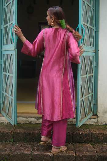 Myoho Patchwork Embroidered Kurta & Pant Set 