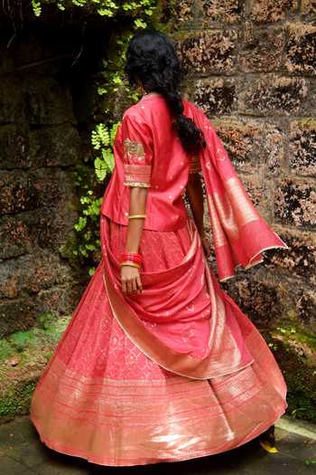 Myoho Embroidered Brocade Skirt Set 