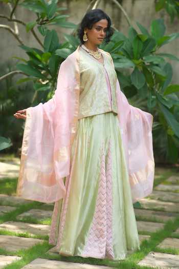 Myoho Chevron Pattern Lehenga Set