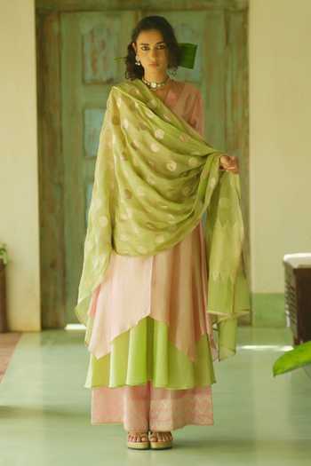 Myoho Layered Colorblock Kurta Palazzo Set