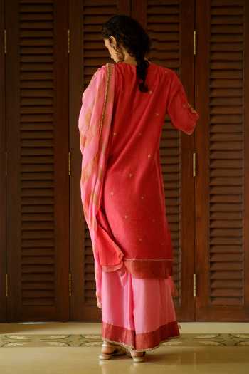 Myoho Embroidered Kurta Palazzo Set
