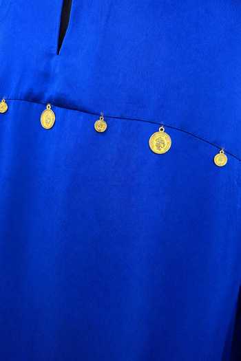 AFRIYA Blue Organza, Satin, Chanderi Silk Round Neck Ombre Kaftan And Pant Set Online at Aza Fashions AFRIYA_Blue Organza, Satin, Chanderi Silk Round Neck Ombre Kaftan And Pant Set _Online_at_Aza_Fashions
