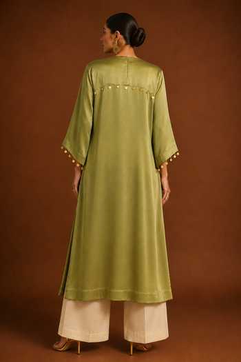 AFRIYA Placement Embroidered Kaftan & Pant Set