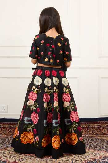 Mamma Plz Floral Print Blouse & Lehenga Set 