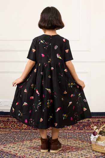 Mamma Plz Printed Midi Dress 