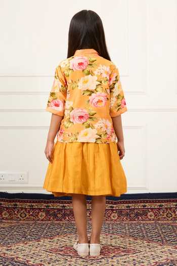 Mamma Plz Printed Shirt & Skirt Set 