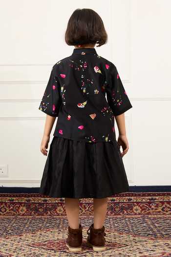 Mamma Plz Printed Shirt & Skirt Set 
