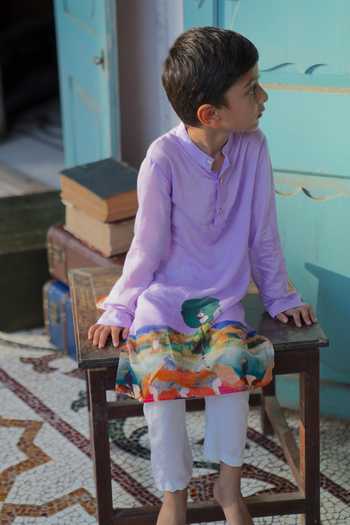 Funny Bones Clothings Horizon Border Embroidered Kurta Set 