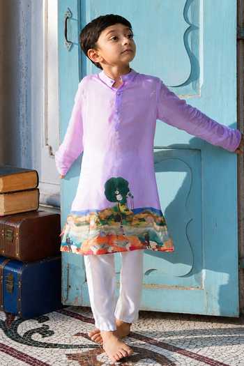 Funny Bones Clothings Horizon Border Embroidered Kurta Set 