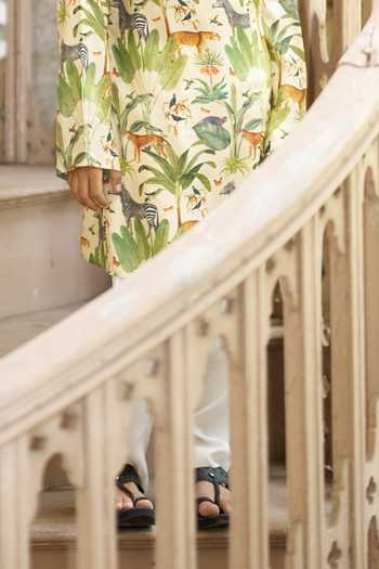 Funny Bones Clothings Cream Silk The Naturalist Printed Kurta Set Online at Aza Fashions Funny Bones Clothings_Cream Silk The Naturalist Printed Kurta Set _Online_at_Aza_Fashions