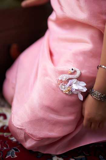 Funny Bones Clothings Pink Silk The Swan Song Kurta And Pant Set Online at Aza Fashions Funny Bones Clothings_Pink Silk The Swan Song Kurta And Pant Set _Online_at_Aza_Fashions