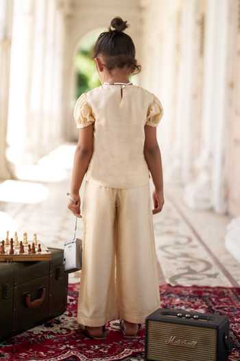 Funny Bones Clothings Magnolia Garden Embroidered Top & Pant Set 
