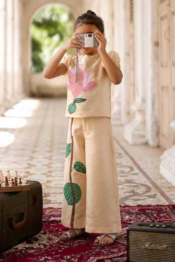 Funny Bones Clothings Magnolia Garden Embroidered Top & Pant Set 