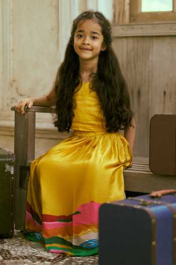 Shop Funny Bones Clothings Yellow Silk Golden Savanna Top And Skirt Set Online at Aza Fashions Shop_Funny Bones Clothings_Yellow Silk Golden Savanna Top And Skirt Set _Online_at_Aza_Fashions
