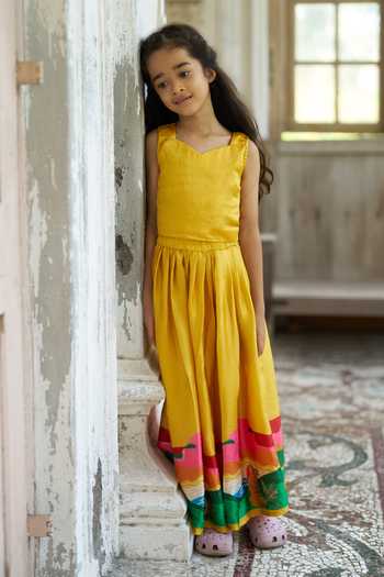 Funny Bones Clothings Golden Savanna Top & Skirt Set 